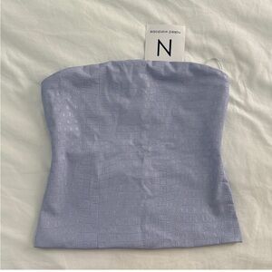 Naked Wardrobe Lavender Embossed Strapless Top